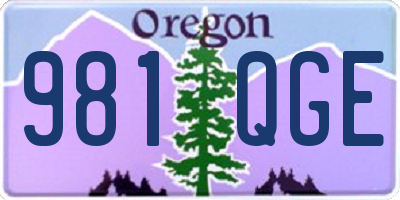 OR license plate 981QGE