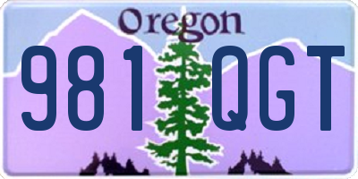 OR license plate 981QGT