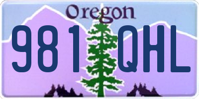 OR license plate 981QHL