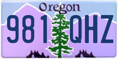 OR license plate 981QHZ
