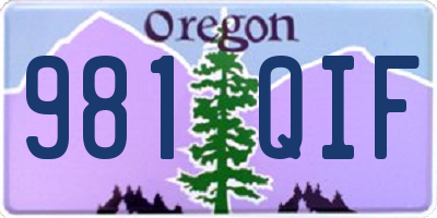 OR license plate 981QIF