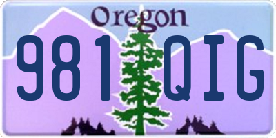 OR license plate 981QIG