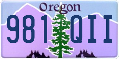 OR license plate 981QII