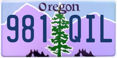 OR license plate 981QIL