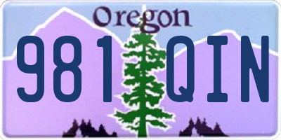 OR license plate 981QIN