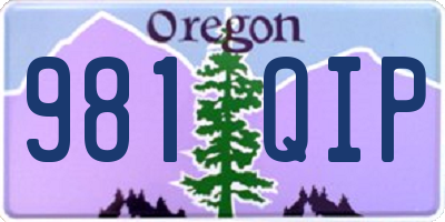 OR license plate 981QIP