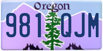 OR license plate 981QJM