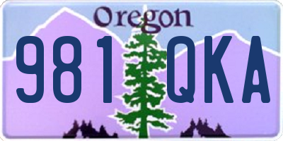 OR license plate 981QKA