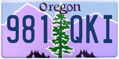 OR license plate 981QKI