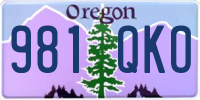 OR license plate 981QKO