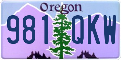 OR license plate 981QKW
