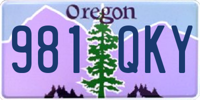 OR license plate 981QKY