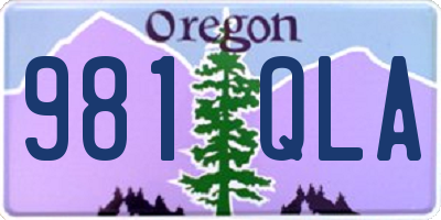 OR license plate 981QLA