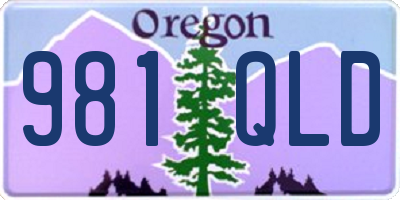 OR license plate 981QLD