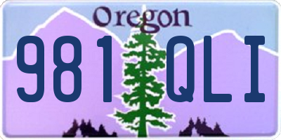OR license plate 981QLI