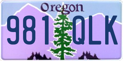OR license plate 981QLK