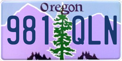 OR license plate 981QLN