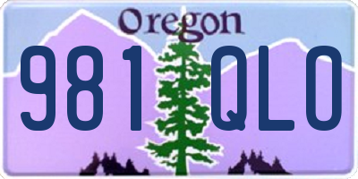OR license plate 981QLO