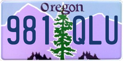 OR license plate 981QLU