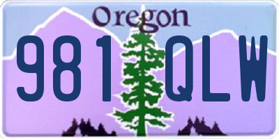 OR license plate 981QLW