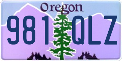 OR license plate 981QLZ