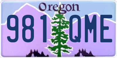 OR license plate 981QME