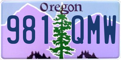 OR license plate 981QMW
