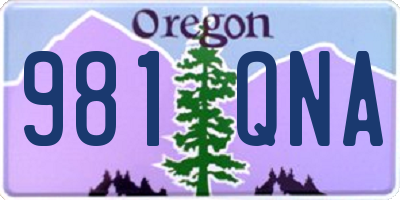 OR license plate 981QNA