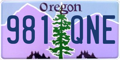 OR license plate 981QNE