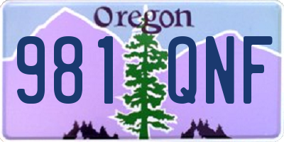 OR license plate 981QNF