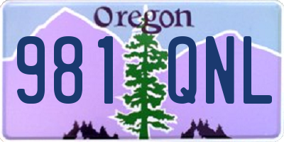 OR license plate 981QNL