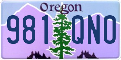 OR license plate 981QNO