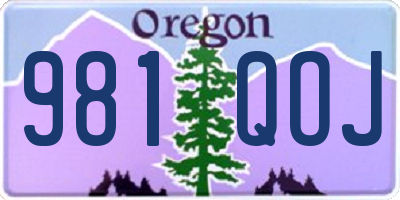 OR license plate 981QOJ