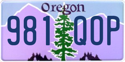 OR license plate 981QOP