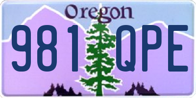 OR license plate 981QPE