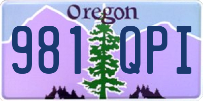 OR license plate 981QPI