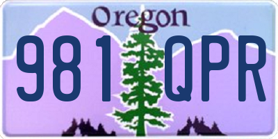 OR license plate 981QPR
