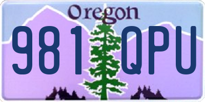 OR license plate 981QPU