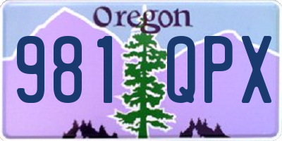 OR license plate 981QPX