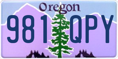OR license plate 981QPY