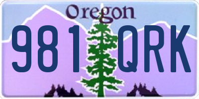 OR license plate 981QRK