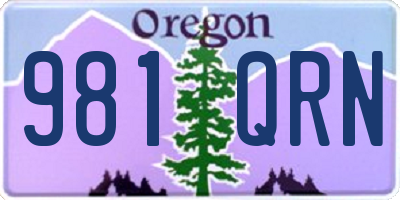 OR license plate 981QRN