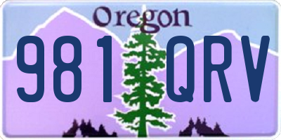 OR license plate 981QRV