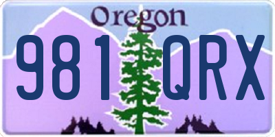 OR license plate 981QRX