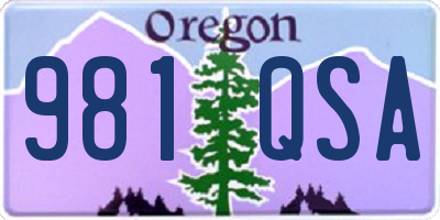OR license plate 981QSA