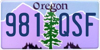 OR license plate 981QSF