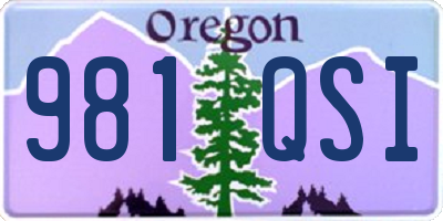 OR license plate 981QSI