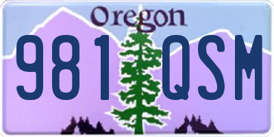 OR license plate 981QSM