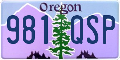 OR license plate 981QSP