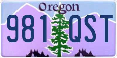 OR license plate 981QST